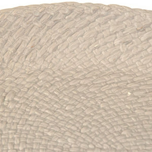Zentique Grey Grey Cross Weave Bowl Large — Textured Ceramic Centerpiece in Neutral Grey Glaze for Elegant Dining W16.25 x H2.25 x D8 CB3492-41-R604