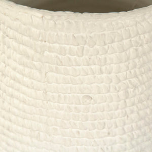 White Cross Weave Vase Small Matte White CB3493-20-R11 Zentique
