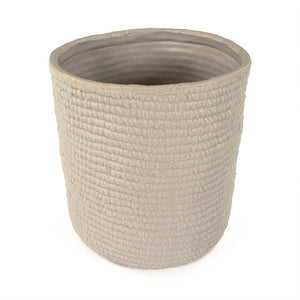 Zentique Grey Grey Cross Weave Bowl Large — Textured Ceramic Centerpiece in Neutral Grey Glaze for Elegant Dining W9.5 x H10 x D9 CB3493-26-R604