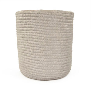 Zentique Grey Grey Cross Weave Bowl Large — Textured Ceramic Centerpiece in Neutral Grey Glaze for Elegant Dining W9.5 x H10 x D9 CB3493-26-R604