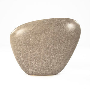 Zentique Splash Grey Asymmetrical Pebble Vase — Hand-Finished Matte Ceramic Sculpture for Dried or Fresh Stems (W13 H10.5 D4 cm) CB3547-26-R694
