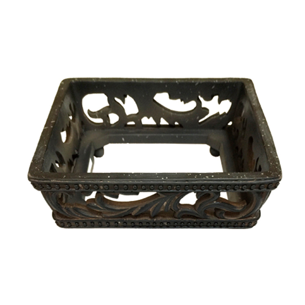 Hiend Accents Savannah Canister Base Set - Exquisite 3-piece Design For Elegant Dining And Home Décor Enhancement Dark Brown Resin Cb4001