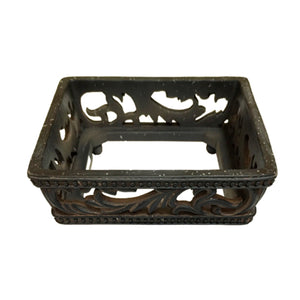 Hiend Accents Savannah Canister Base Set - Exquisite 3-piece Design For Elegant Dining And Home Décor Enhancement Dark Brown Resin Cb4001