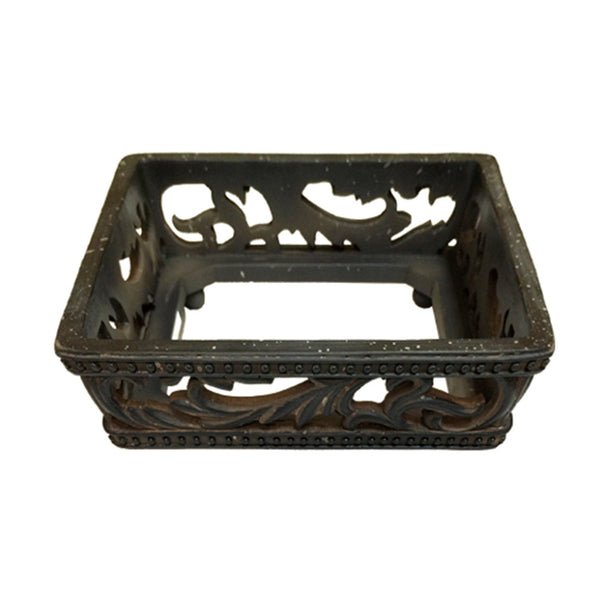 Hiend Accents Savannah Canister Base Set - Exquisite 3-piece Design For Elegant Dining And Home Décor Enhancement Dark Brown Resin Cb4001