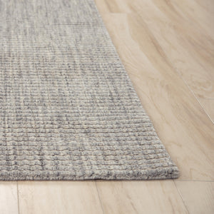 Rizzy Cable CBA698 Hand Loomed Solid/Tone on Tone  Wool Rug Gray 8'6" x 11'6"