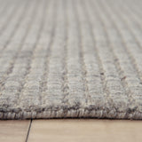 Rizzy Cable CBA698 Hand Loomed Solid/Tone on Tone  Wool Rug Gray 8'6" x 11'6"