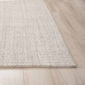 Rizzy Cable CBA699 Hand Loomed Solid/Tone on Tone  Wool Rug Oyster 8'6" x 11'6"