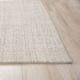 Rizzy Cable CBA699 Hand Loomed Solid/Tone on Tone  Wool Rug Oyster 8'6" x 11'6"