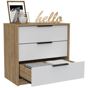 English Elm Kaia 3-Drawer Dresser with Spacious Top and Modern Two-Tone Finish, 27.5" Wide Storage Solution Multicolor 31.1 L x 20.9 W x 3.5 H B20092021