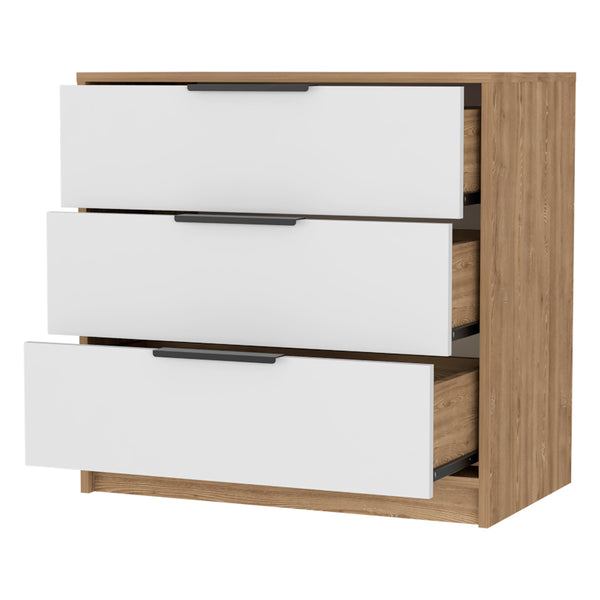 English Elm Kaia 3-Drawer Dresser with Spacious Top and Modern Two-Tone Finish, 27.5" Wide Storage Solution Multicolor 31.1 L x 20.9 W x 3.5 H B20092021