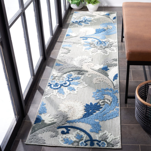 Safavieh Cabana 305 Power Loomed Indoor / Outdoor Rug Grey / Blue 5'-3" x 5'-3" Square