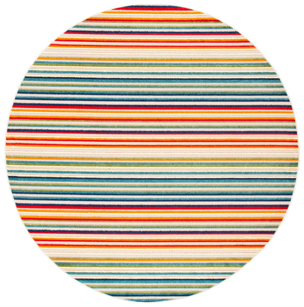 Safavieh Cabana Contemporary Ivory And Green Striped Runner Rug — Low 1/4" Pile, Durable Power-Loomed Design 2'-2" x 21'-0" CBN323A-221