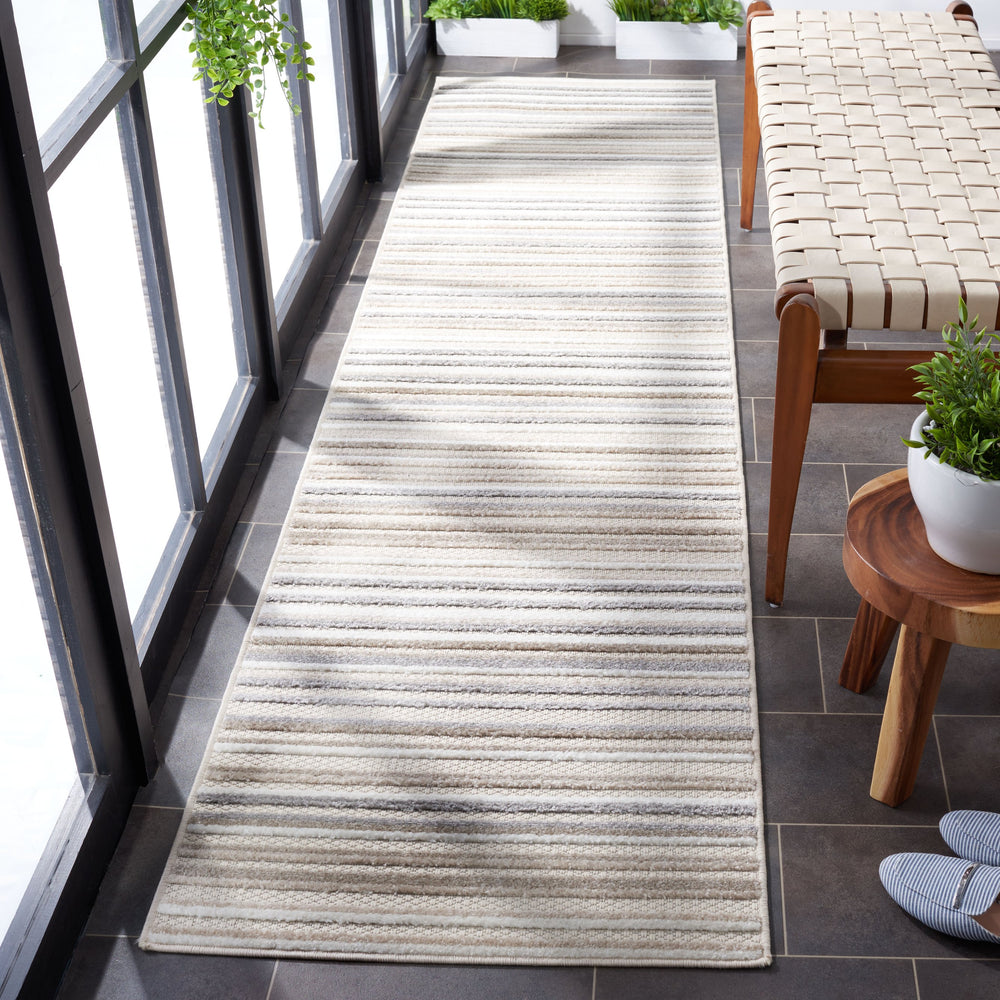 Safavieh Cabana Round Ivory Grey Area Rug — Power‑Loomed, Low‑Profile Durable Polypropylene For High‑Traffic Spaces 5'-3" x 5'-3" CBN323B-5R