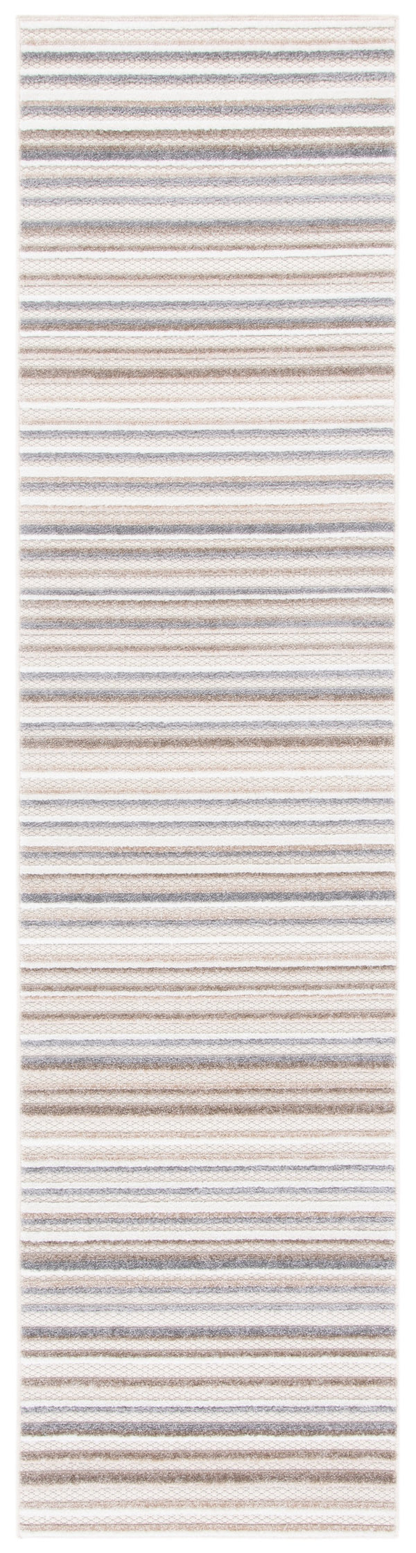 Safavieh Cabana Ivory Grey Striped Area Rug — Low-Profile Durable Polypropylene, Fade-Resistant Modern Accent 5'-3" x 5'-3" CBN323B-5SQ
