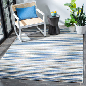 Safavieh Cabana Contemporary Grey & Blue Area Rug — Low-Profile 1/4" Pile, Durable Power-Loomed Turkish Craftsmanship 6'-0" x 8'-0" CBN323F-68