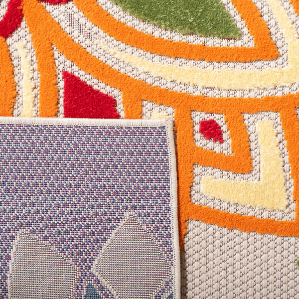 Safavieh Cabana Vibrant Floral Area Rug In Elegant Ivory And Orange For Indoor Or Outdoor Spaces Ivory ,Orange Polypropylene Cbn328a-10sq