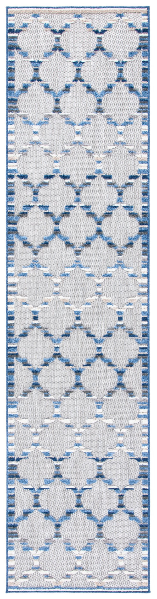 Safavieh Cabana Runner Rug 2'2" X 7'0" - Elegant Grey & Blue Pattern For Indoor/Outdoor Use, Durable Design Grey ,Blue Polypropylene Cbn333g-27
