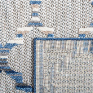 Safavieh Cabana Runner Rug 2'2" X 7'0" - Elegant Grey & Blue Pattern For Indoor/Outdoor Use, Durable Design Grey ,Blue Polypropylene Cbn333g-27