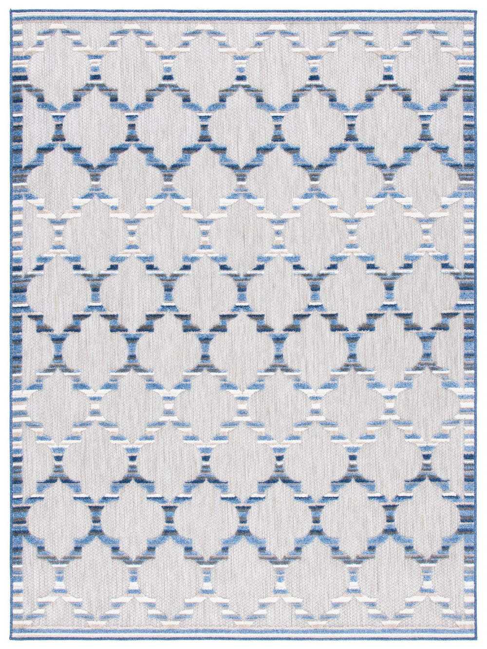 Safavieh Cabana Runner Rug 2'2" X 7'0" - Elegant Grey & Blue Pattern For Indoor/Outdoor Use, Durable Design Grey ,Blue Polypropylene Cbn333g-27