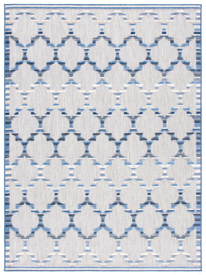 Safavieh Cabana Runner Rug 2'2" X 7'0" - Elegant Grey & Blue Pattern For Indoor/Outdoor Use, Durable Design Grey ,Blue Polypropylene Cbn333g-27