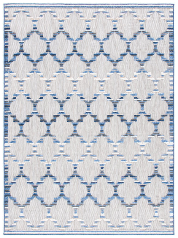 Safavieh Cabana Runner Rug 2'2" X 7'0" - Elegant Grey & Blue Pattern For Indoor/Outdoor Use, Durable Design Grey ,Blue Polypropylene Cbn333g-27