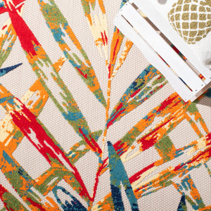 Safavieh Cabana Indoor/Outdoor Area Rug - Stylish, Durable, And Versatile For Any Space With Abstract Design Ivory ,Navy Polypropylene Cbn368a-3sq