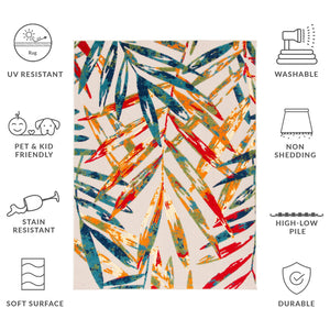 Safavieh Cabana Indoor/Outdoor Area Rug - Stylish, Durable, And Versatile For Any Space With Abstract Design Ivory ,Navy Polypropylene Cbn368a-3sq