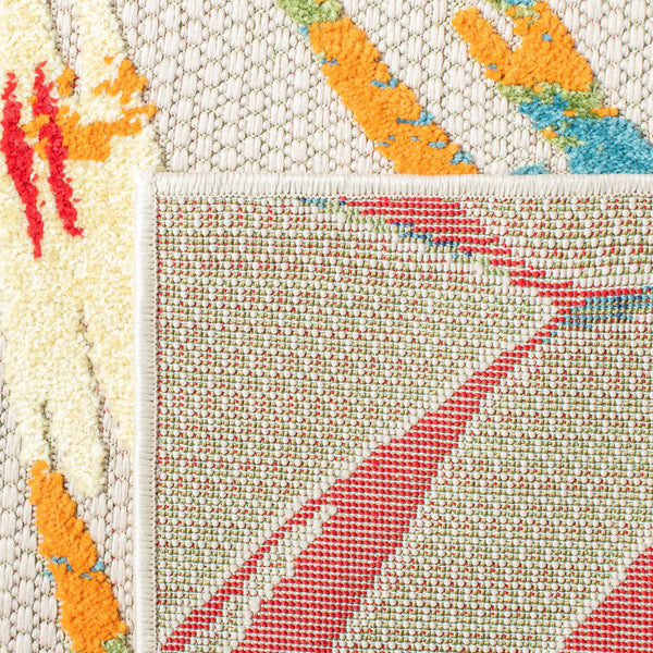 Safavieh Cabana Indoor/Outdoor Area Rug - Stylish, Durable, And Versatile For Any Space With Abstract Design Ivory ,Navy Polypropylene Cbn368a-3sq