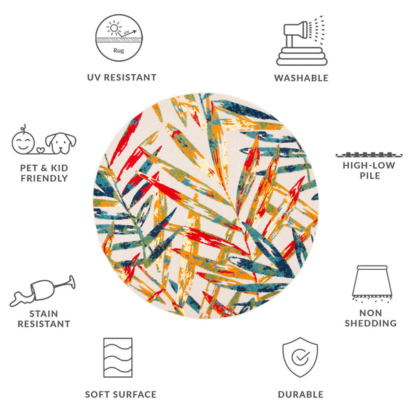 Safavieh Cabana Indoor/Outdoor Area Rug - Stylish, Durable, And Versatile For Any Space With Abstract Design Ivory ,Navy Polypropylene Cbn368a-3sq