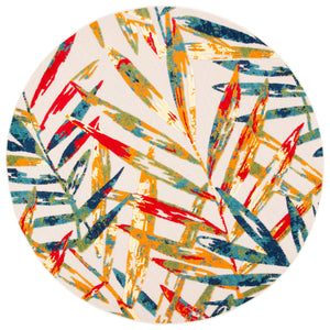 Safavieh Cabana Indoor/Outdoor Area Rug - Stylish, Durable, And Versatile For Any Space With Abstract Design Ivory ,Navy Polypropylene Cbn368a-3sq