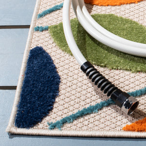 Safavieh Cabana Vibrant Leaf Pattern Area Rug For Indoor And Outdoor Spaces - Durable, Easy To Clean Design Ivory ,Green Polypropylene Cbn369a-3