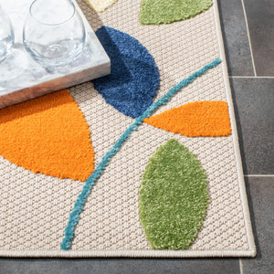 Safavieh Cabana Vibrant Leaf Pattern Area Rug For Indoor And Outdoor Spaces - Durable, Easy To Clean Design Ivory ,Green Polypropylene Cbn369a-3