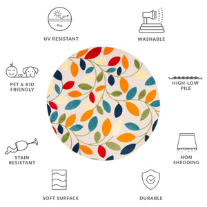 Safavieh Cabana Vibrant Leaf Pattern Area Rug For Indoor And Outdoor Spaces - Durable, Easy To Clean Design Ivory ,Green Polypropylene Cbn369a-3