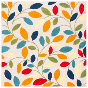 Safavieh Cabana Vibrant Leaf Pattern Area Rug For Indoor And Outdoor Spaces - Durable, Easy To Clean Design Ivory ,Green Polypropylene Cbn369a-3