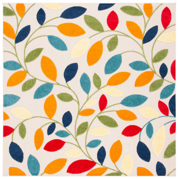 Safavieh Cabana Vibrant Leaf Pattern Area Rug For Indoor And Outdoor Spaces - Durable, Easy To Clean Design Ivory ,Green Polypropylene Cbn369a-3