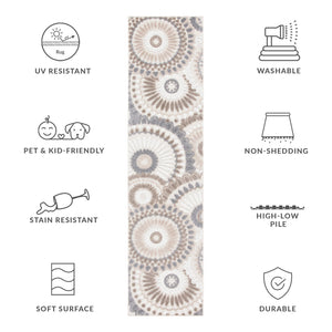 Safavieh Cabana Exquisite Grey/Ivory Area Rug - Timeless Medallion Design For Indoor & Outdoor Elegance Grey ,Ivory Polypropylene Cbn382f-3