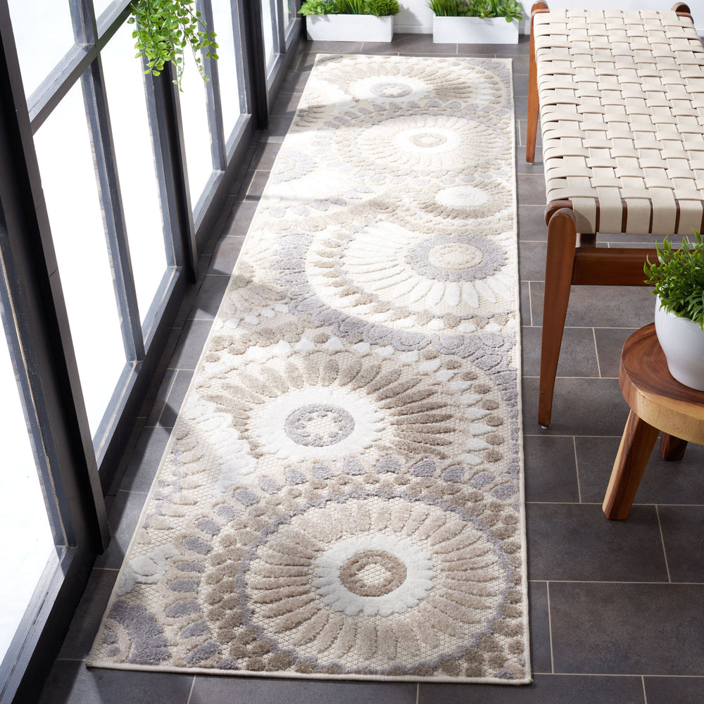 Safavieh Cabana Modern Geometric Grey Ivory Area Rug — Power-Loomed Turkey, Low-Profile Durable Design 10'-0" x 14'-0" CBN382F-10