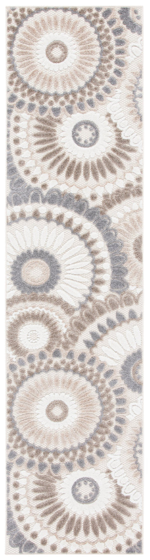 Safavieh Cabana Modern Grey Ivory Runner Rug For Hallways — Durable Power‑Loomed Polypropylene, Low‑Pile 2'-2" x 15'-0" CBN382F-215