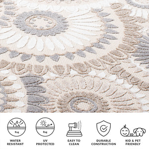 Safavieh Cabana Exquisite Grey/Ivory Area Rug - Timeless Medallion Design For Indoor & Outdoor Elegance Grey ,Ivory Polypropylene Cbn382f-3