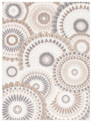 Safavieh Cabana Modern Geometric Grey Ivory Area Rug — Power-Loomed Turkey, Low-Profile Durable Design 10'-0" x 14'-0" CBN382F-10
