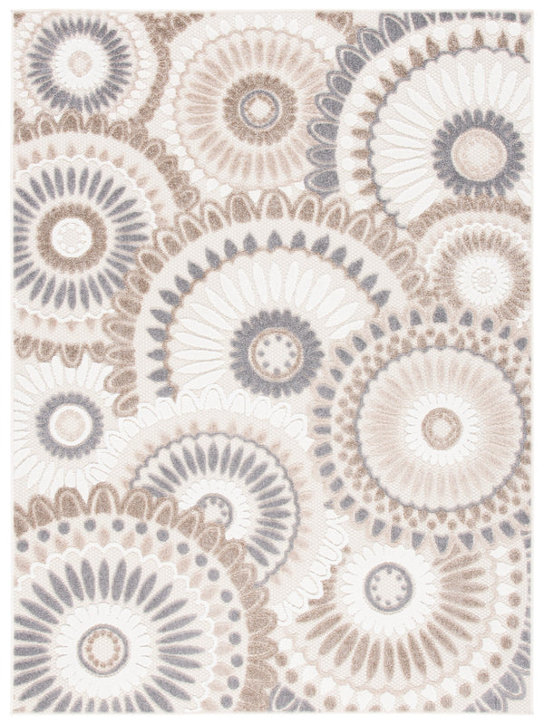 Safavieh Cabana Modern Geometric Grey Ivory Area Rug — Power-Loomed Turkey, Low-Profile Durable Design 10'-0" x 14'-0" CBN382F-10