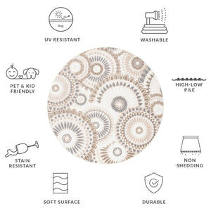 Safavieh Cabana Exquisite Grey/Ivory Area Rug - Timeless Medallion Design For Indoor & Outdoor Elegance Grey ,Ivory Polypropylene Cbn382f-3