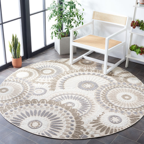 Safavieh Cabana Modern Grey Ivory Runner Rug For Hallways — Durable Power‑Loomed Polypropylene, Low‑Pile 2'-2" x 15'-0" CBN382F-215