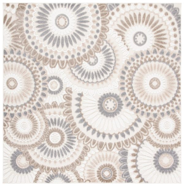 Safavieh Cabana Exquisite Grey/Ivory Area Rug - Timeless Medallion Design For Indoor & Outdoor Elegance Grey ,Ivory Polypropylene Cbn382f-3