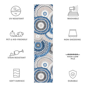 Safavieh Cabana Exquisite Grey/Ivory Area Rug - Timeless Medallion Design For Indoor & Outdoor Elegance Grey ,Blue Polypropylene Cbn382g-213