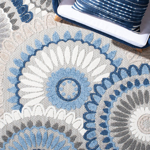 Safavieh Cabana Exquisite Grey/Ivory Area Rug - Timeless Medallion Design For Indoor & Outdoor Elegance Grey ,Blue Polypropylene Cbn382g-213