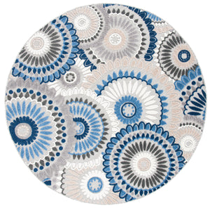 Safavieh Cabana Contemporary Runner 2'2"X15' In Grey-Blue — Low-Profile 1/4" Pile, Durable Power-Loomed Turkey Craftsmanship CBN382G-215