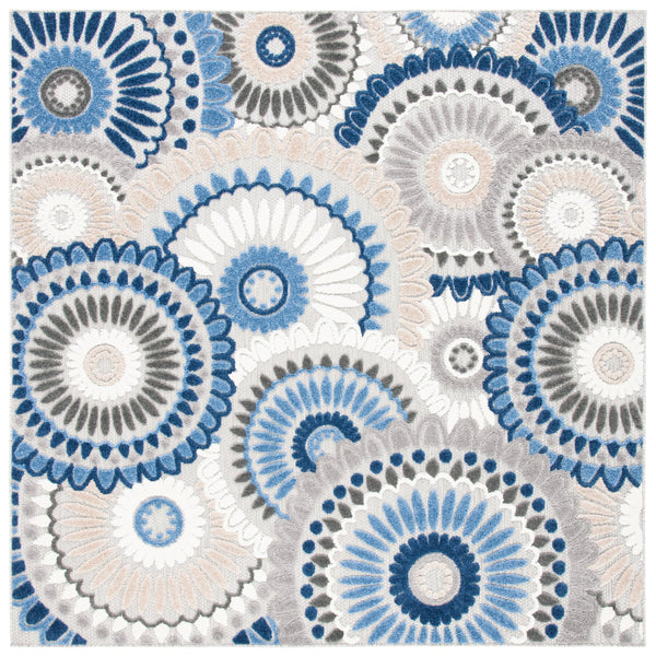 Safavieh Cabana Exquisite Grey/Ivory Area Rug - Timeless Medallion Design For Indoor & Outdoor Elegance Grey ,Blue Polypropylene Cbn382g-213
