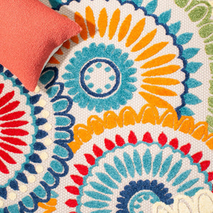 Safavieh Cabana Exquisite Grey/Ivory Area Rug - Timeless Medallion Design For Indoor & Outdoor Elegance Blue ,Ivory Polypropylene Cbn382m-217