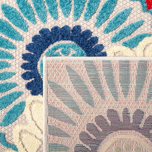 Safavieh Cabana Exquisite Grey/Ivory Area Rug - Timeless Medallion Design For Indoor & Outdoor Elegance Blue ,Ivory Polypropylene Cbn382m-217